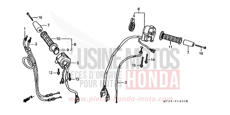 SWITCH/CABLE for Pan-European ABS PRARL ARDENT RED (R170D) from 1994